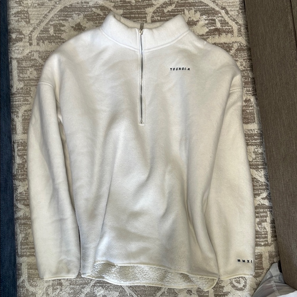 Men's White Half-Zip Sweater YOUNGLA